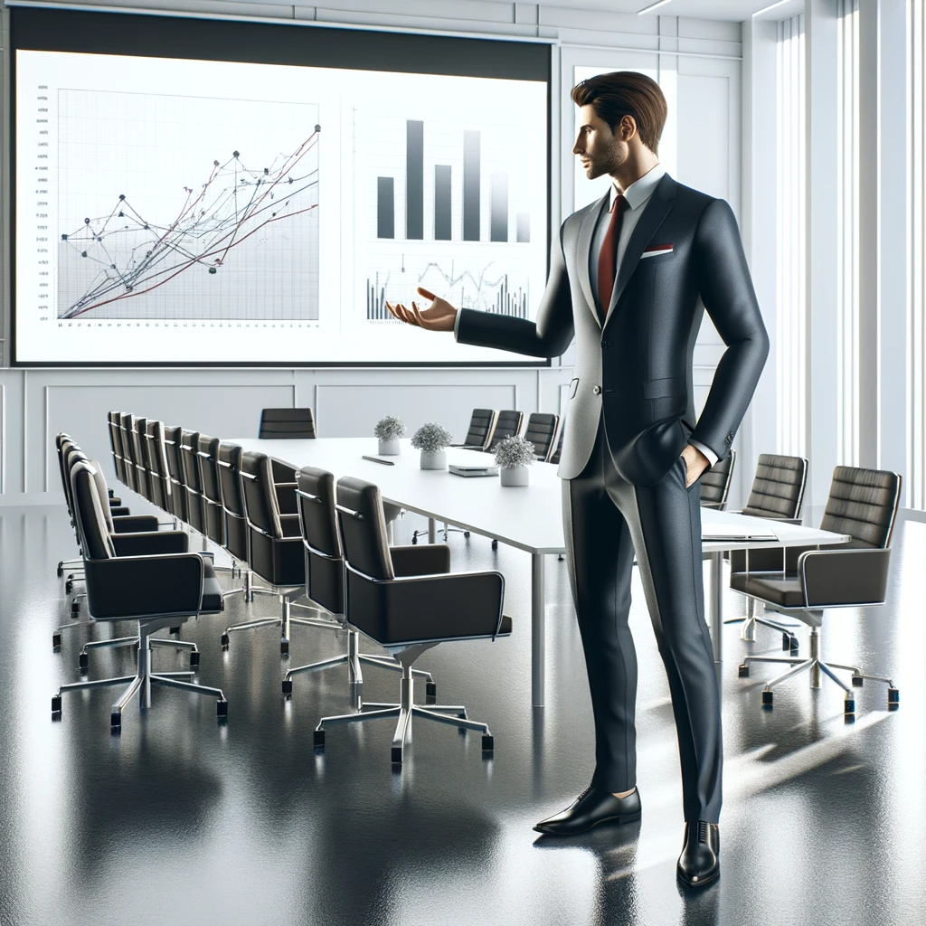 DALL·E 2024-01-24 13.45.44 - Create an ultra-realistic 3D rendered image of a business development professional engaged in a strategic planning session. The professional, a man in