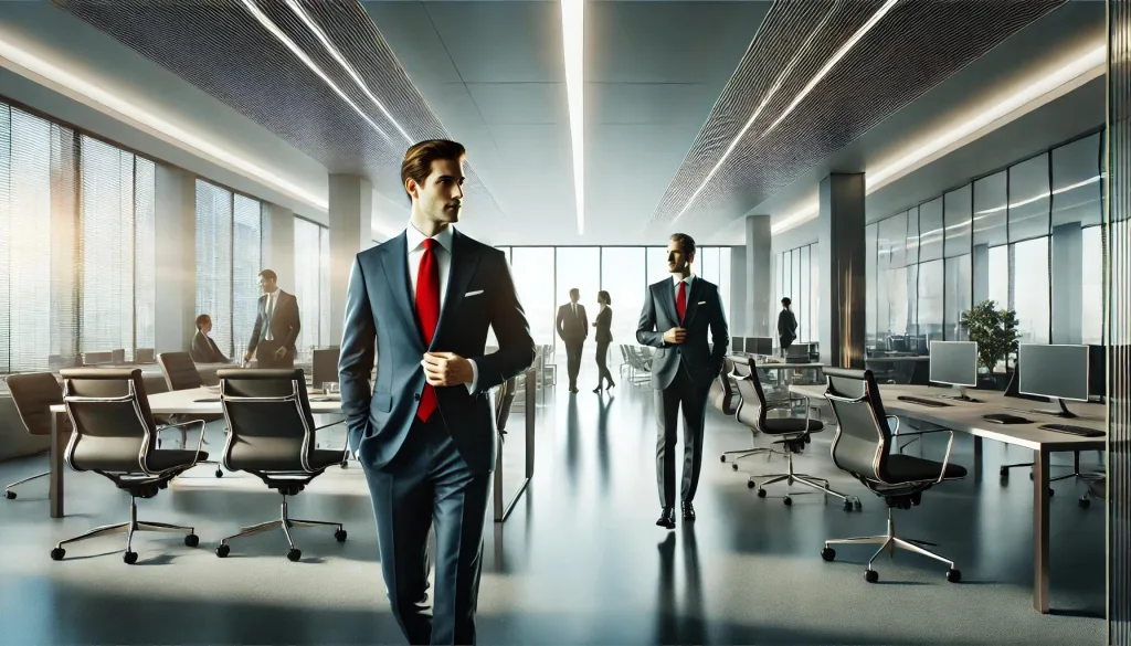 business professionals in a modern office discussing growth strategies