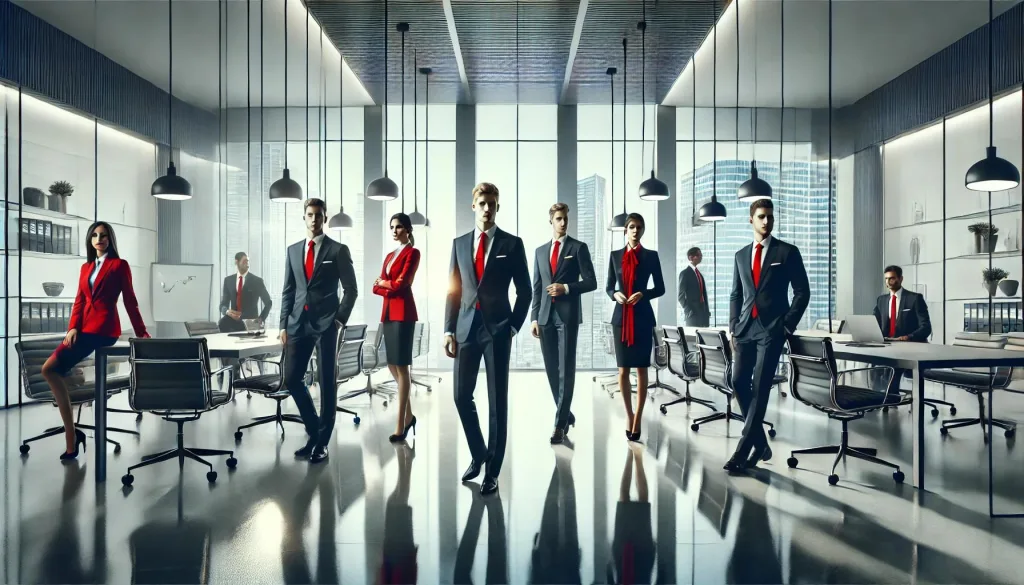 diverse business team in a modern office environment