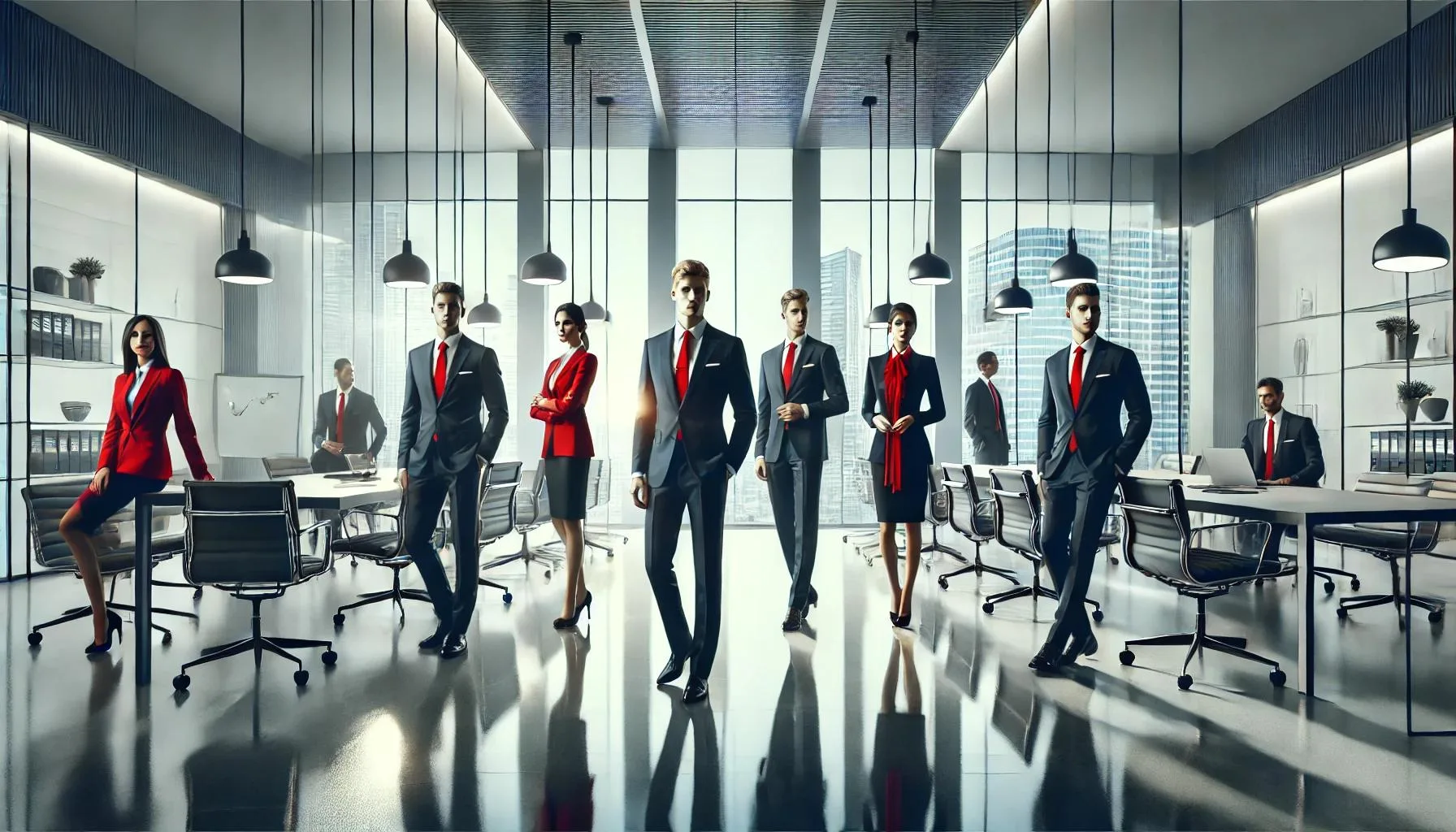 diverse business team in a modern office environment