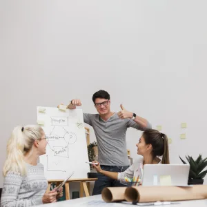 man showing diagram ok sign