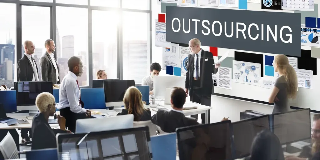 Outsourcing Function Tasks Contract Business Concept Outsourcing Function Tasks Contract Business Concept