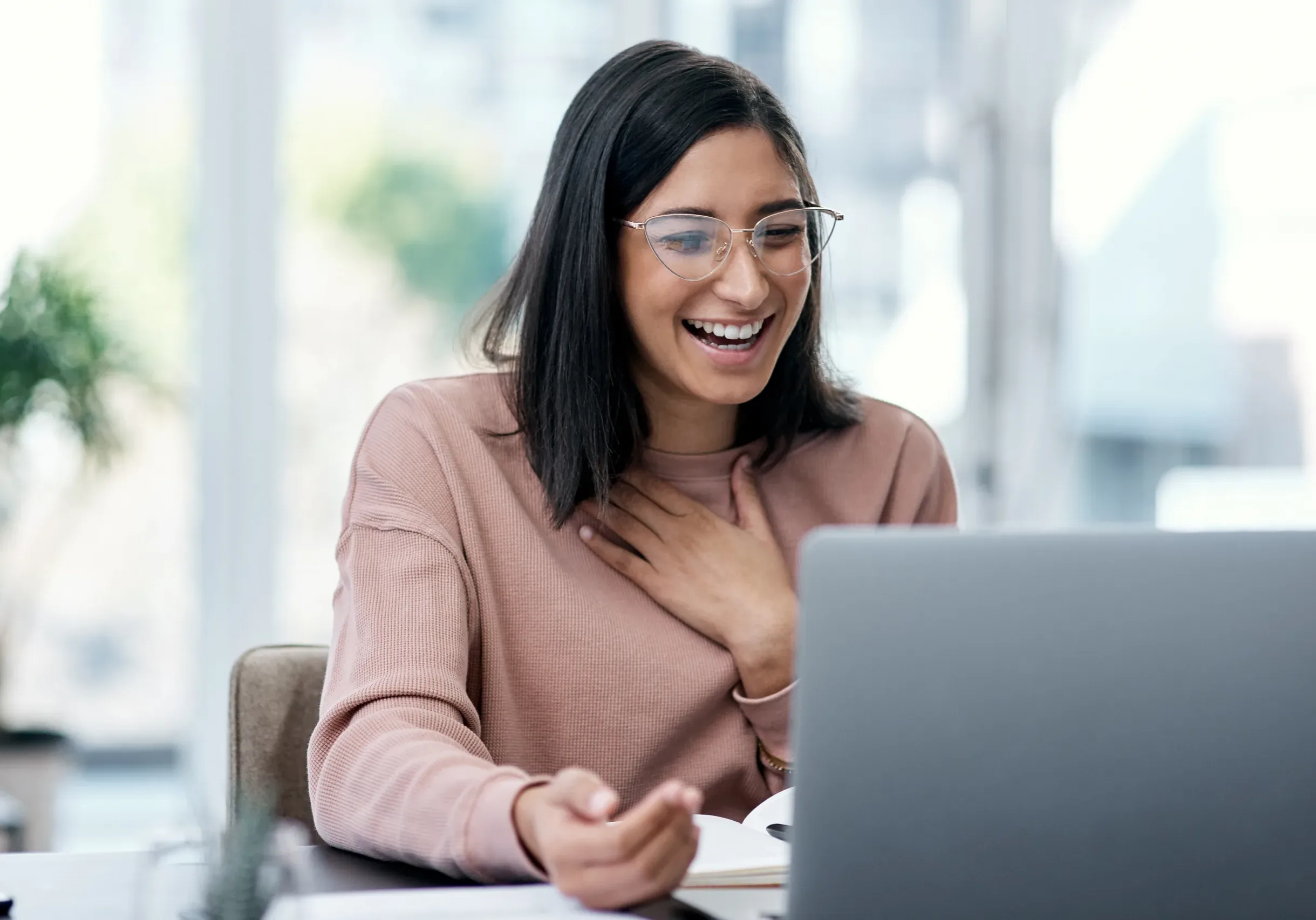 shot of a young woman using a laptop and looking s 2025 04 06 01 48 03 utc